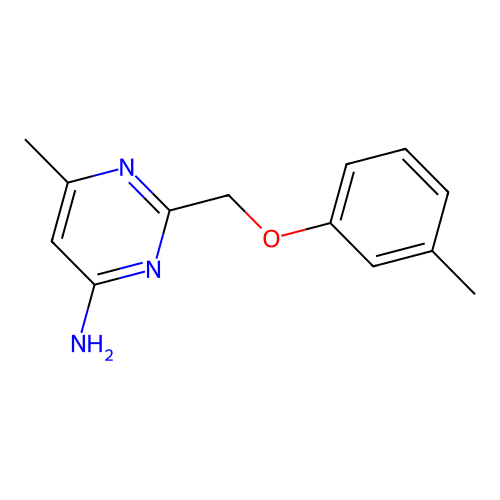 6-Methyl-2-[(3-methylphenoxy)methyl]pyrimidin-4-amine structure