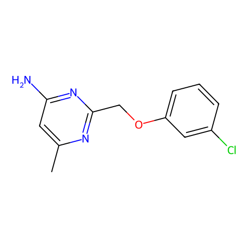 2-[(3-Chlorophenoxy)methyl]-6-methylpyrimidin-4-amine structure