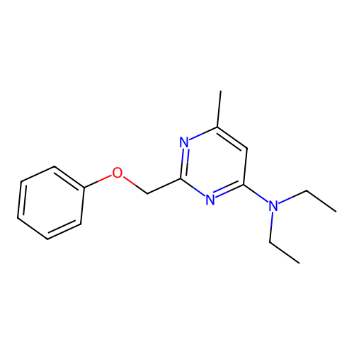 Phenoxymethyl-4-diethylamino-6-methylpyrimidine structure
