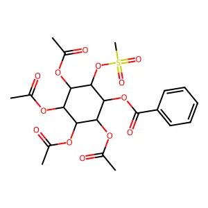 2,3,4,5-Tetrakis(acetyloxy)-6-[(methanesulfonyl)oxy]cyclohexyl benzoate structure