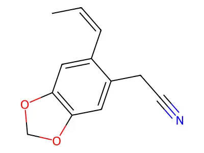 2-(6-Prop-1-enyl-1,3-benzodioxol-5-yl)acetonitrile structure