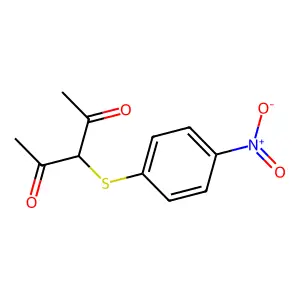 3-(4-Nitro-phenylsulfanyl)-pentane-2,4-dione structure