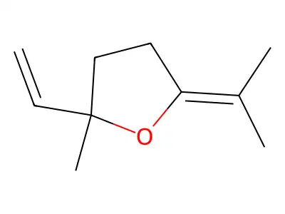 5-Isopropylidene-2-methyl-2-vinyltetrahydrofuran structure