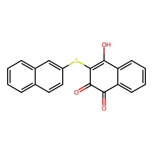 4-Hydroxy-3-naphthalen-2-ylsulfanylnaphthalene-1,2-dione structure
