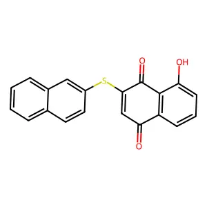 8-Hydroxy-2-[(naphthalen-2-yl)sulfanyl]naphthalene-1,4-dione structure