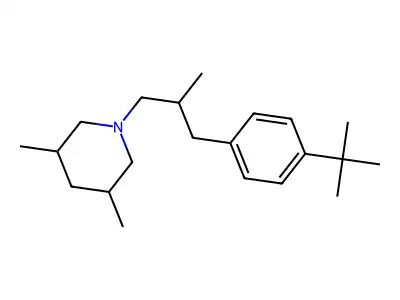Piperidine, 3,5-dimethyl-1-(3-(4-(1,1-dimethylethyl)phenyl)-2-methylpropyl)- structure