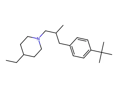 Piperidine, 1-(3-(4-(1,1-dimethylethyl)phenyl)-2-methylpropyl)-4-ethyl- structure
