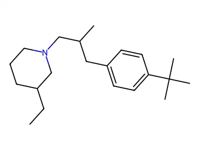 Piperidine, 1-(3-(4-(1,1-dimethylethyl)phenyl)-2-methylpropyl)-3-ethyl- structure