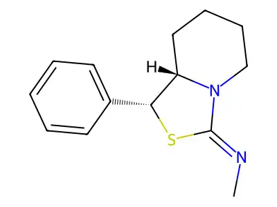 (+)-trans-3-Methylimino-octahydro-1-phenyl-3H-thiazolo(3,4-a)pyridine structure