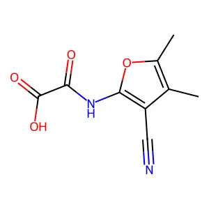 ((3-Cyano-4,5-dimethyl-2-furyl)amino)(oxo)acetic acid structure