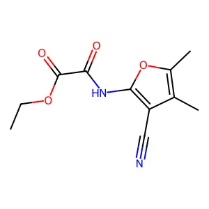 Ethyl [(3-cyano-4,5-dimethylfuran-2-yl)amino](oxo)acetate structure