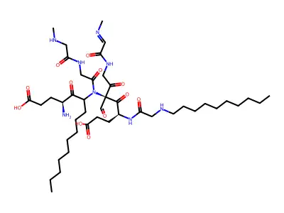 Cyclo(di(glu-sar-gly-(N-decyl)-gly)) structure