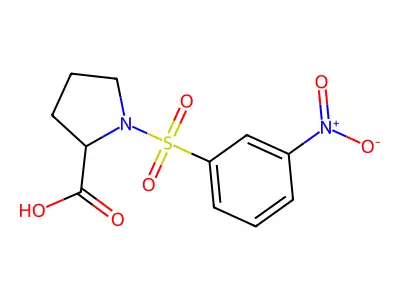 1-(3-Nitrobenzenesulfonyl)pyrrolidine-2-carboxylic acid structure