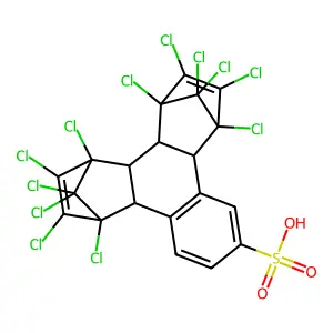 1,2,3,4,5,6,7,8,13,13,14,14-dodecachloro-(4ac,4bc,8ac,12bc)- structure