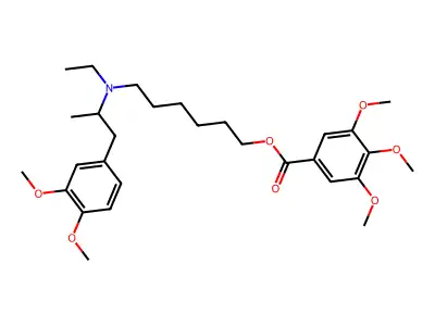 Phenethylamine, 3,4-dimethoxy-N-ethyl-N-(6-hydroxyhexyl)-alpha-methyl-, 3,4,5-trimethoxybenzoate (ester) structure