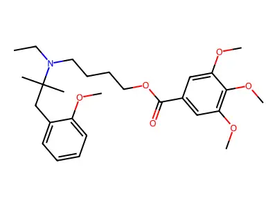 Phenethylamine, alpha,alpha-dimethyl-N-ethyl-N-(4-hydroxybutyl)-4-methoxy-, 3,4,5-trimethoxybenzoate (ester) structure