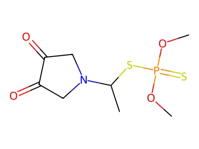 1-(1-dimethoxyphosphinothioylsulfanylethyl)pyrrolidine-3,4-dione structure
