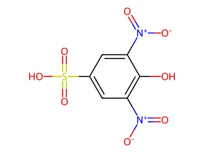 Potassium 4-hydroxy-3,5-dinitrobenzenesulphonate structure