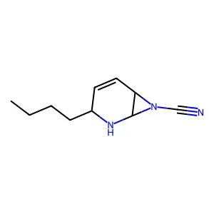 3-Butyl-2,7-diazabicyclo[4.1.0]hept-4-ene-7-carbonitrile structure