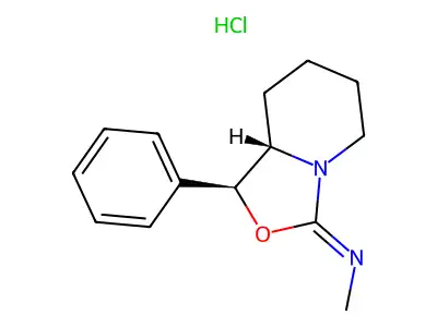 (+)-cis-3-Methylimino-hexahydro-1-phenyl-3H-oxazolo(3,4-a)pyridine, hydrochloride structure
