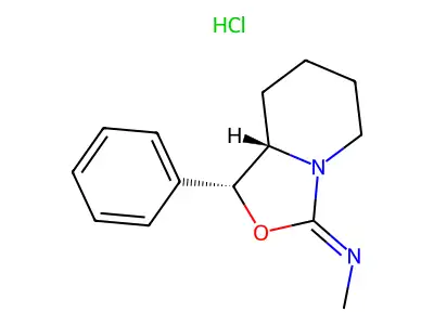 (-)-trans-3-Methylimino-hexahydro-1-phenyl-3H-oxazolo(3,4-a)pyridine, hydrochloride structure