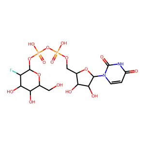 Uridine-5'-diphosphate-2-deoxy-2-fluoro-alpha-D-galactose structure
