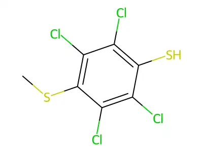 Benzenethiol, 2,3,5,6-tetrachloro-4-(methylthio)- structure