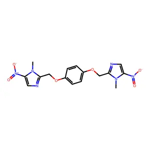 1-methyl-2-[[4-[(1-methyl-5-nitroimidazol-2-yl)methoxy]phenoxy]methyl]-5-nitroimidazole structure