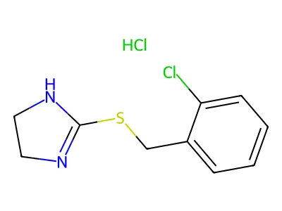 2-[(2-chlorobenzyl)thio]-4,5-dihydro-1H-imidazole hydrochloride structure
