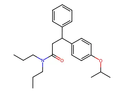 3-phenyl-3-(4-propan-2-yloxyphenyl)-N,N-dipropylpropanamide structure