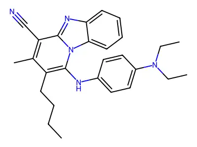 2-butyl-1-{[4-(diethylamino)phenyl]amino}-3-methylpyrido[1,2-a]benzimidazole-4-carbonitrile structure