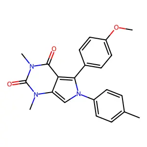 5-(4-methoxyphenyl)-1,3-dimethyl-6-(4-methylphenyl)pyrrolo[3,4-d]pyrimidine-2,4-dione structure