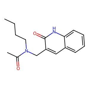 N-butyl-N-[(2-oxo-1H-quinolin-3-yl)methyl]acetamide structure
