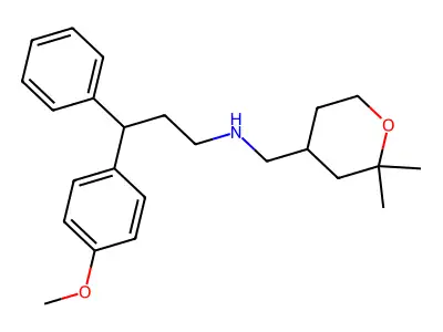 N-[(2,2-dimethyloxan-4-yl)methyl]-3-(4-methoxyphenyl)-3-phenylpropan-1-amine structure