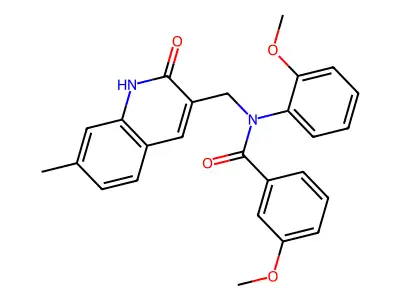 3-methoxy-N-(2-methoxyphenyl)-N-[(7-methyl-2-oxo-1H-quinolin-3-yl)methyl]benzamide structure