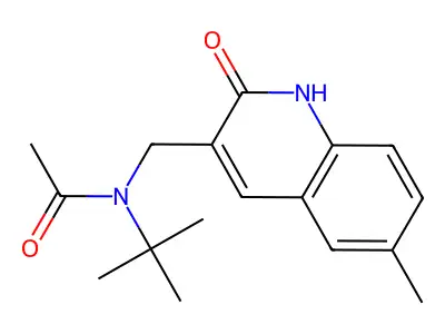 N-tert-butyl-N-[(6-methyl-2-oxo-1H-quinolin-3-yl)methyl]acetamide structure