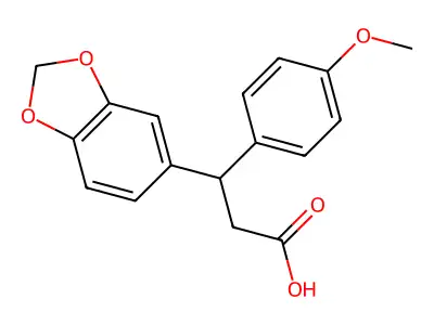 3-(1,3-Benzodioxol-5-yl)-3-(4-methoxyphenyl)propanoic acid structure