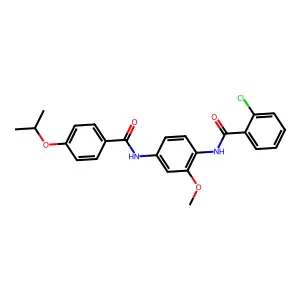 2-chloro-N-[2-methoxy-4-[(4-propan-2-yloxybenzoyl)amino]phenyl]benzamide structure