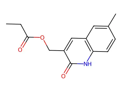 (6-methyl-2-oxo-1H-quinolin-3-yl)methyl propanoate structure