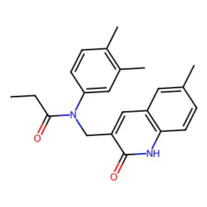 N-(3,4-dimethylphenyl)-N-[(6-methyl-2-oxo-1H-quinolin-3-yl)methyl]propanamide structure