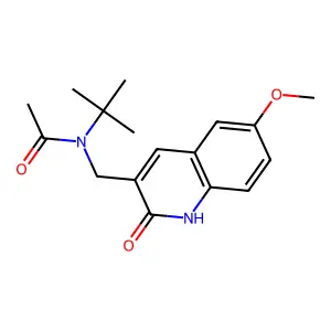 N-tert-butyl-N-[(6-methoxy-2-oxo-1H-quinolin-3-yl)methyl]acetamide structure