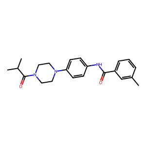 3-methyl-N-[4-[4-(2-methylpropanoyl)piperazin-1-yl]phenyl]benzamide structure