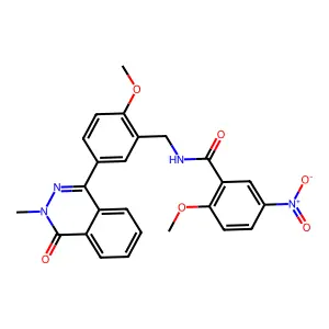 2-methoxy-N-(2-methoxy-5-(3-methyl-4-oxo-3,4-dihydrophthalazin-1-yl)benzyl)-5-nitrobenzamide structure