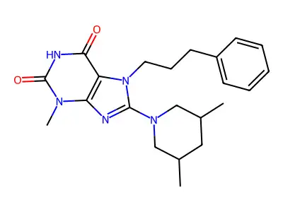 8-(3,5-Dimethylpiperidin-1-yl)-3-methyl-7-(3-phenylpropyl)purine-2,6-dione structure
