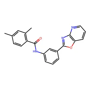 2,4-dimethyl-N-[3-([1,3]oxazolo[4,5-b]pyridin-2-yl)phenyl]benzamide structure
