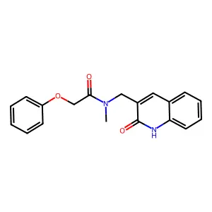 N-methyl-N-[(2-oxo-1H-quinolin-3-yl)methyl]-2-phenoxyacetamide structure