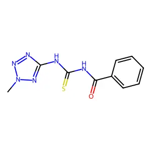 N-[(2-methyltetrazol-5-yl)carbamothioyl]benzamide structure