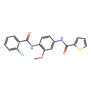 N-[4-[(2-chlorobenzoyl)amino]-3-methoxyphenyl]thiophene-2-carboxamide structure