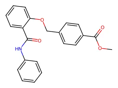 Methyl 4-[[2-(phenylcarbamoyl)phenoxy]methyl]benzoate structure