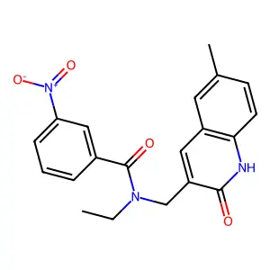 N-ethyl-N-[(6-methyl-2-oxo-1H-quinolin-3-yl)methyl]-3-nitrobenzamide structure